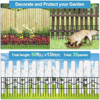 Eibikdi 50ft x 13in Garden Animal Barrier Fence 35pack Metal Wire Rustproof Border Decorative Fences No Dig Fences Small Dog Fence Barrier Rabbit Fencing for Outdoor Garden Yard, Patio - Image 3