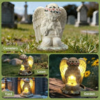 Solar Angel Garden Statue, Outdoor Decor, Cemetery Decorations for Grave – Praying Angel Figurines with LED Light for Outdoor Lawn, Yard, Patio Decor, Memorial Gifts for Women, Mom and Grandma - Image 2