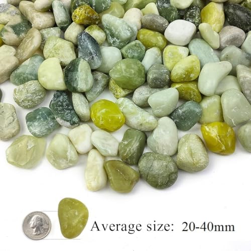 10LB Jade Pebbles for Landscaping, 0.7-1.2 Inch Natural Decorative Stones, Polished River Rocks for Succulent,Planters, Landscaping, Vase, Flowerpot, Indoor Plants and Outdoor Garden Decoration - Image 2
