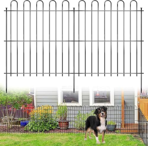25 Panels Decorative Garden Fence, 50ft X 32in Rustproof Metal Animal Barrier Fence, No Dig Fence Garden Fence, Arched Flower Bed Edging Ornamental Wire Border Fencing for Outdoor Yard, Patio Decor by CHTSJQW