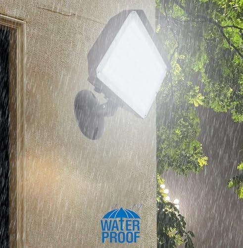 2PACK Outdoor 150W LED Flood Light with Knuckle & Plate, Dusk to Dawn 3000K/4000K/5000K 21000LM Commercial Floodlight Fixture, ETL LED Security Lighting for Landscape, Parking lot, Yard - Image 6