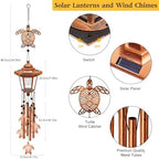 Large Solar Turtle Wind Chimes, Gifts for Women Mom Grandma Wife Sister Daughter Neighbor, Classic Bronze Wind Chimes with Wind Catcher, Solar Decor Lights for Outdoor Garden Patio Yard Porch Window - Image 2