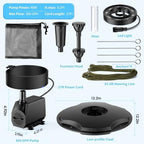 Anfraer Floating Pond Fountain with LED Lights, 650GPH RGB Floating Fountain with 3 Spray Modes, Pond Pump with 27FT Power Cord & 65.6FT Mooring Line for Pond Garden Fish Tank - Image 6