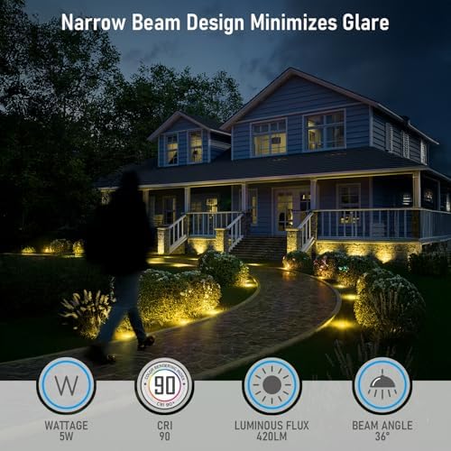 LEONLITE 6-Pack Dia. 4 Inch 5CCT Well Lights Flat Top Black - Image 6