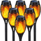 Solar Lights Outdoor, Solar Torch Light with Flickering Flame for Garden Decor, 20.5'' Small Size Solar Powered Garden Lights, Waterproof Flame Torches for Outside Patio Pathway Yard Decorations by Obimeeo