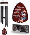 Memorial Wind Chimes for Loss of Loved One, Windchimes in Memory of a Loved One, Sympathy Gift Baskets, Bereavement Condolence Gifts, Memorial Gifts for Loss of Mom, 32" Sympathy Butterfly, Black by Vanquer