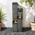 SunJet 4-Tier Modern Water Fountain, Indoor/Outdoor Resin Water Fountains with Soothing Water Sounds, Perfect for Garden, Patio, Home & Office, 12.5" L x 9.4" W x 39.3" H by SunJet