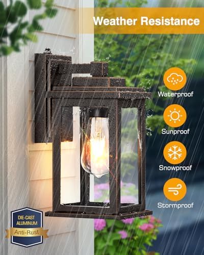 VIANIS Oil Rubbed Bronze Dusk to Dawn Outdoor Lights, Anti-Rust Aluminum Outside Lights for House, Modern Waterproof Hardwired Outdoor Wall Sconce for Porch, Garage, Front Door, Easy-to-Install - Image 3