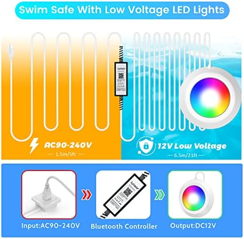LyLmLe LED Pool Lights 50W Double Lights with APP Control for Giant Pools - Image 4