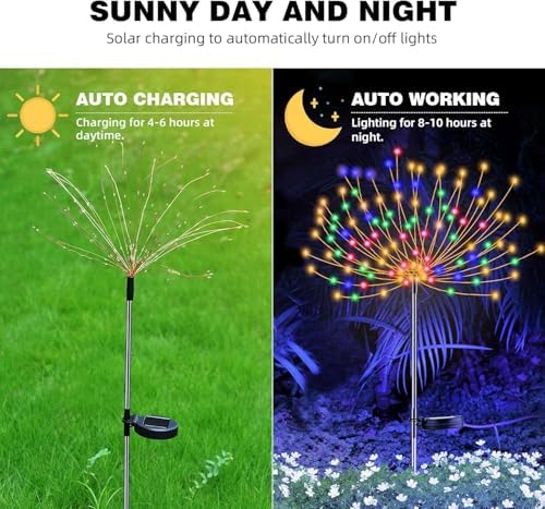 6 Pack Solar Lights (Firework Light Warm Multicolor) - Image 3