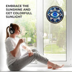 Evil Eye Stained Glass Window Hanging Sun Catcher Halloween Haning Ornament Decoration Christmas Birthday Gifts for Lover, Friends - Image 4