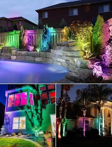 SUNVIE RGBW Color Changing Landscape Lights Low Voltage 8Pcs with Connector - Image 4