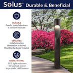 Solus Architectural LED Bollard Light – Tunable Color Temperature 3000K/4000K/5000K, 20W Integrated LED, ETL Listed, 180° Light Distribution, Black or Bronze, Surface Mount (Bronze, 4 Pack) - Image 3