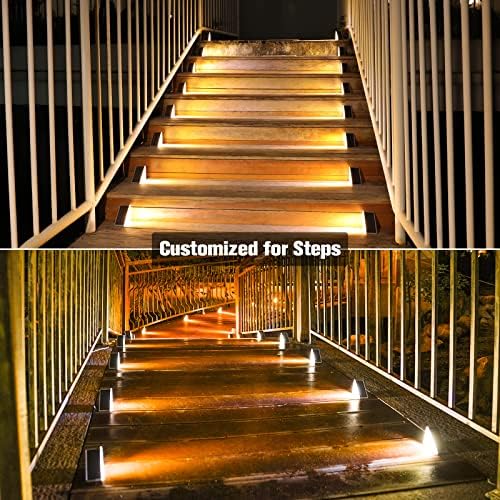 VOLISUN Solar Stair Lights 6 Pack, Solar Step Lights Outdoor Waterproof - Image 3
