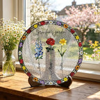 Personalized Grandma's Garden Stained Glass Suncatcher Birth Month Flowers Glass Sun Catcher, Custom Mom's Garden Window Hanging, Mothers Day Grandma Mom Ornament Gifts for Nana Women 11.81" - Image 5