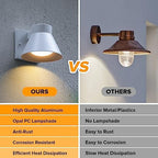 UME 2 Pack LED Outdoor White Front Porch Lights, Waterproof Wall Lantern Light Fixture, Anti-Rust Farmhouse Barn Wall Sconce for Patio, Doorway, Garage - Image 4