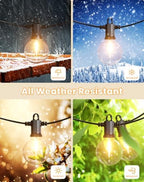 Zuske Outdoor String Lights Waterproof, 100FT LED Patio Lights with 50 Shatterproof G50 Globe Bulb(2 Spare), Connectable Dimmable Outside Hanging Lights for Backyard Porch Balcony Gazebo - Image 2