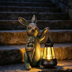 Solar Garden Statues -Rabbit Lantern Outdoor Handmade Resin Statue with LED Light, Cute Carrot Holder for Patio, Yard, Gift Ideas (rabbit2) by SolarGardenDecorationLight