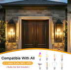 24" Extra Large Outdoor Wall Lights 2-Pack, Black Outside Wall Sconce - Image 4