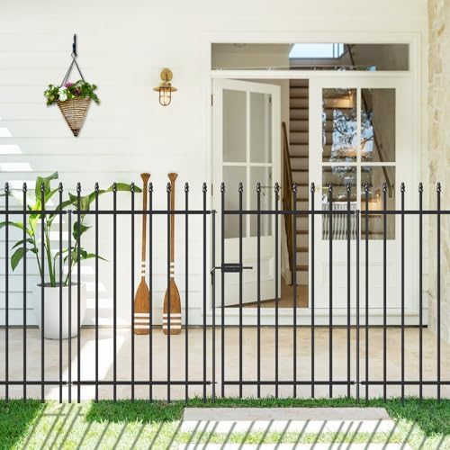 Decorative Metal Garden Fence with Gate 42" x 11.5', Dog Fence Outdoor - Image 6