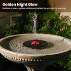 Sunlinua 24H Outdoor Water Fountain with Solar Pump Italian Resin Garden Fountain for Patio Yard Weather-Resistant Bird Bath Fountain with Led Light Elegant Backyard Décor - Image 3