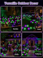 Solar Halloween Decorations Outdoor 4 Pack Eyeball Lights Purple and Green - Image 2