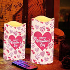 Pink Valentine Flameless Pillar Candles Set of 4 Battery Operated Candles with Remote Control and Timer Color Changing LED Electric Candles for Outdoor Indoor Wedding Party Decor - Image 5