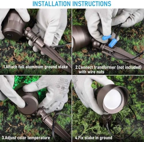 LEONLITE 4-Pack RGBCW 12-24V Low Voltage LED Spotlight Oil Rubbed Bronze - Image 7