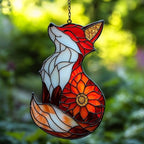 Floral Fox Acrylic Suncatcher by AVAGAN