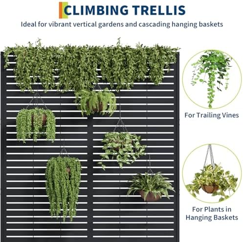 Garvee 71"x47"x16" Metal Planter Box with Trellis for Climbing Plants Vines - Image 3