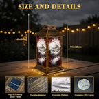 Solar Lantern Outdoor Waterproof Black White Pop Red Japanese Temple Autumn Fall Landscape Mount Maple Garden Decor LED Solar Lights Hanging/Tabletop Lamp Gifts for Women Mom for Outside Yard Patio - Image 2