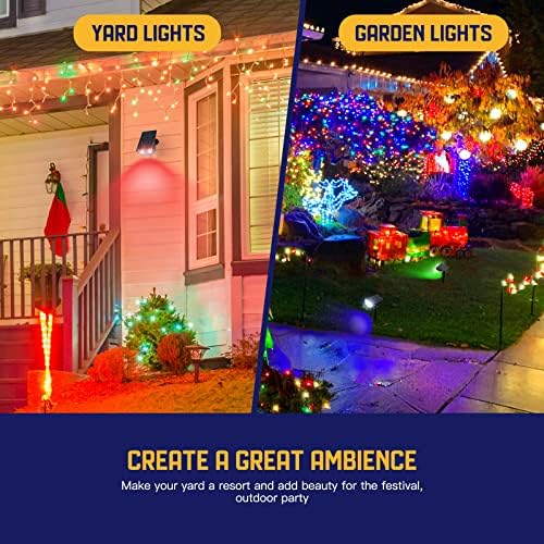 Kyosho IP67 Waterproof Color Solar Spot Lights Outdoor, Color Changing Outdoor Halloween Lights, RGBW Multicolor Solar Spotlight with 9 Modes for Lawn, Pathway, Yard, 8 Pack - Image 6