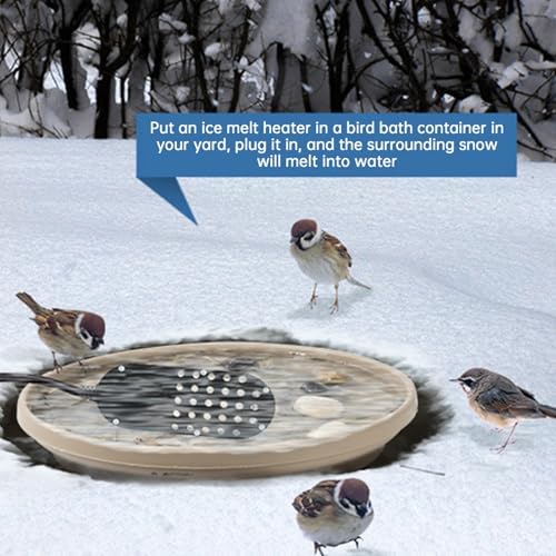 Bird Bath Deicer for Outdoors Winter 250W Pond De Icer Die Cast Aluminum Water Heater Heated Thermostatically Controlled with Auto Shut Off - Image 2
