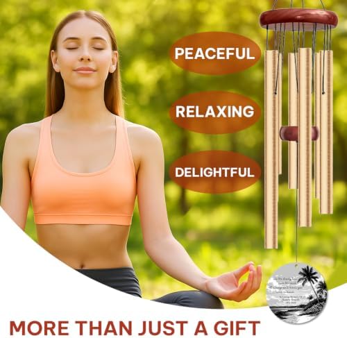 Beach Memorial Wind Chime Personalized Custom Name & Year, Sympathy Gift for Loss, Like the Steady Tide Remembrance Windchime Outdoor Garden Decor Deep Tone - Image 5