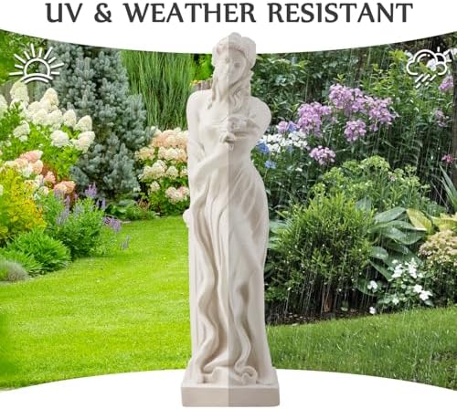 51" Nymph Garden Statue, Roman Goddess Sculpture for Outdoor Decor - Image 4
