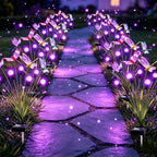 VOOKRY Dragonfly Solar Garden Lights Outdoor (8 Pack, 48 LEDs), Dragonfly Outdoor Decor with Solar Firefly Lights Waterproof Swaying Light for Yard Patio Pathway Lawn Gardening Gift for Women, Purple by VOOKRY