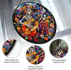 Mexican Skull Playing Guitar Stained Glass Suncatcher Window Hangings, Mexican Decor, Sugar Skull Gifts for Women 11.8" - Image 3