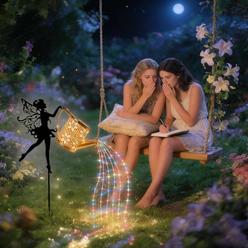 Solar Watering Can Waterproof Rustproof LED Metal Art - Image 2