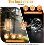 Solar String Lights Outdoor 35FT Waterproof Dusk to Dawn Edison Cafe Lights - Image 4