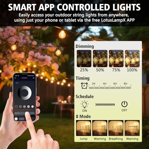 200FT G40 LED Smart Outdoor String Lights with APP Control for Patio - Image 2