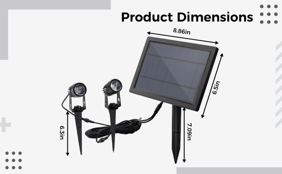 LED Solar Powered Spotlight, 1-to-2 Head Outdoor Garden Lawn Light, Warm Yellow Lighting, Auto On Off, IP65 Waterproof, Landscape Decorative Spotlight for Patio, Yard, Pathway - Image 2