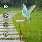 39" Large Heron Garden Statue,Crane Outdoor Statues with Leaf Tray - Image 4