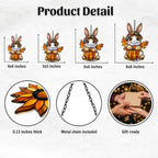 Cute Bunny Autumn Leaves Acrylic Suncatcher - Image 2