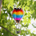 Starsoul Hot Air Balloon Solar Lantern with Candle Holder Flickering Flame Hanging Garden Light Waterproof Glass Solar Lanterns Outdoor Waterproof Decorative for Lawn Porch Tree Yard - Image 6
