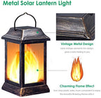 TomCare Flickering Flame Solar Lights Outdoor Metal Hanging Lantern, 2 Pack - Image 2