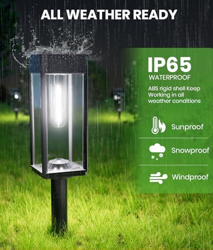 BITPOTT Solar Path Lights, 2 Pack, 3 Heights, Cool White, IP65 - Image 5