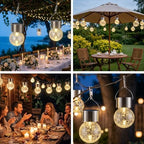 Hanging Solar Lights Outdoor Garden, 12 Pack Cracked Glass Hanging Ball Lights with Handle, IP65 Waterproof Outdoor Lanterns Decorative Globe Lights for Garden Yard Tree Balcony Patio Gazebo - Image 7