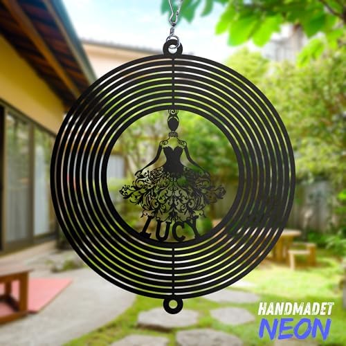 Personalized Ballerina Dancer Wind Spinner Sublimation Custom Name Ballet Dance Metal Art Laser Cut Design 3D Decor for Garden Yard Outdoor Indoor Patio Lawn Porch Girl Woman Gifts (Black) - Image 6