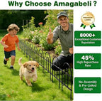 AMAGABELI 35 Panels 18in(H)×50ft(L) Decorative Garden Fence No Dig Rustproof Metal Pre-Linking Fence Panels Garden Edging Border Animal Barrier Fencing for Flower Beds Yard Patio Outdoor Decor Black - Image 4