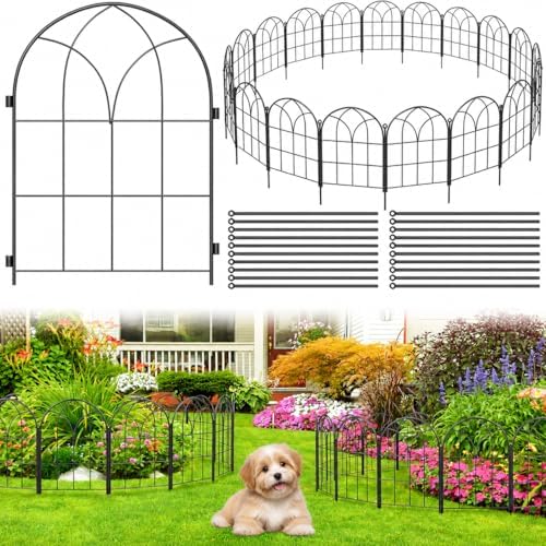 Decorative Garden Fence, 20 ft Rustproof No Dig Flower Bed Border 19 Pack by Unknown